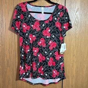 LuLaRoe Disney Minnie Mouse Classic T Shirt Women Sz M Black Red Comfort